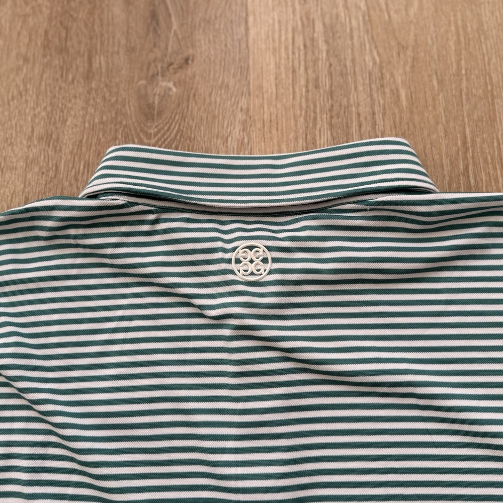 G/Fore Mens Turquoise Stripe Golf Polo Performance Shirt Sz XL Stretch NWT $120 - Picture 8 of 8